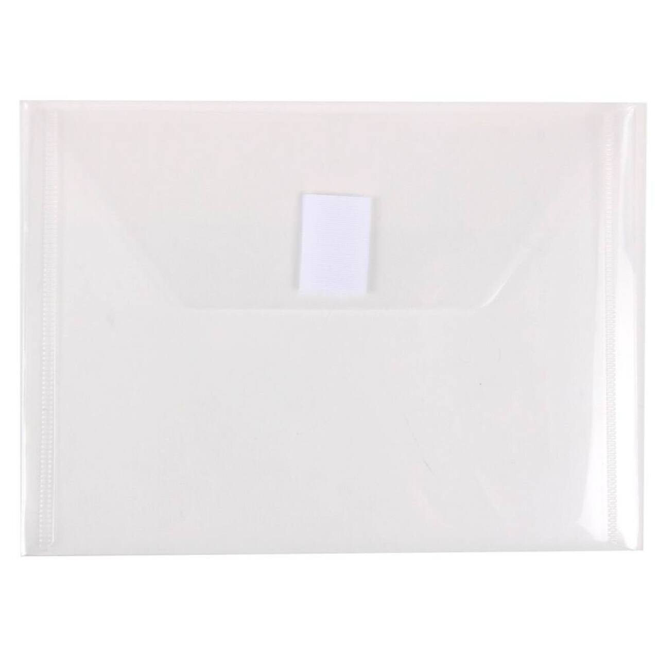 JAM Paper 5.5" x 7.5" Plastic Hook & Loop Closure Envelopes, 12ct.